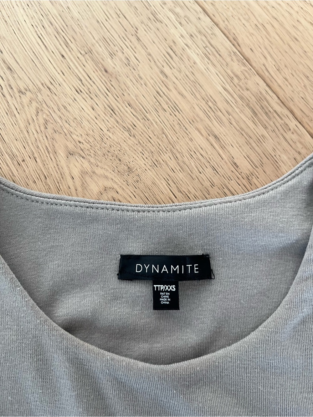 Dynamite Ribbed Short Sleeve Tee in Olive - Picture 3 of 3